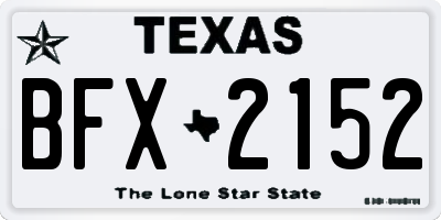 TX license plate BFX2152