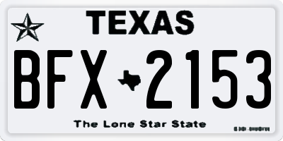 TX license plate BFX2153