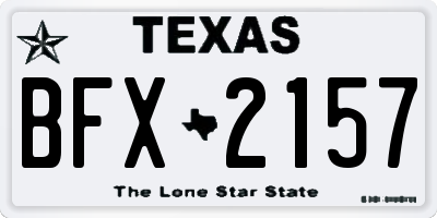 TX license plate BFX2157