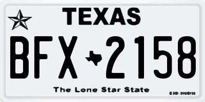 TX license plate BFX2158