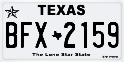 TX license plate BFX2159