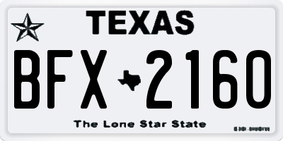 TX license plate BFX2160