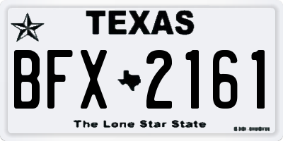 TX license plate BFX2161
