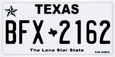 TX license plate BFX2162