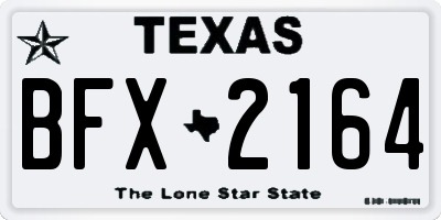 TX license plate BFX2164