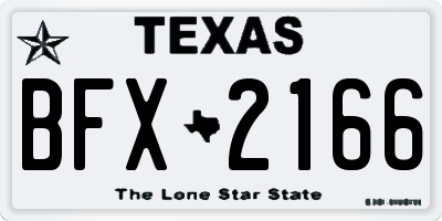 TX license plate BFX2166