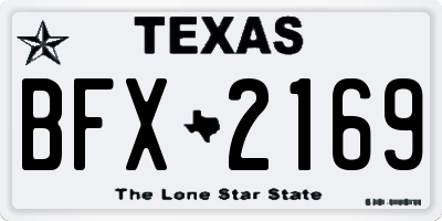 TX license plate BFX2169