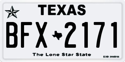 TX license plate BFX2171