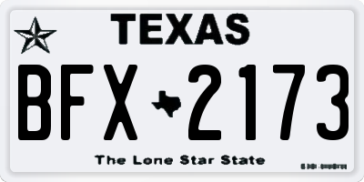 TX license plate BFX2173