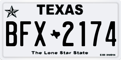TX license plate BFX2174