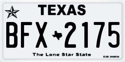 TX license plate BFX2175