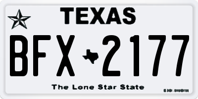 TX license plate BFX2177