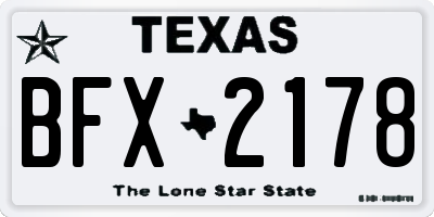 TX license plate BFX2178