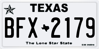 TX license plate BFX2179