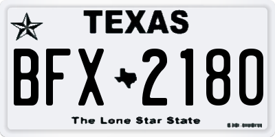 TX license plate BFX2180