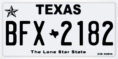 TX license plate BFX2182