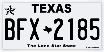 TX license plate BFX2185