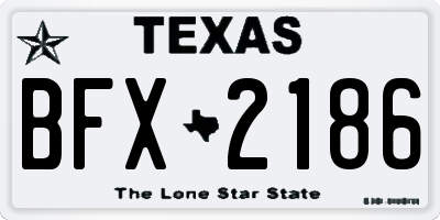 TX license plate BFX2186
