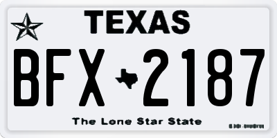 TX license plate BFX2187