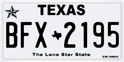 TX license plate BFX2195