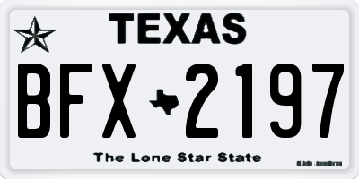 TX license plate BFX2197