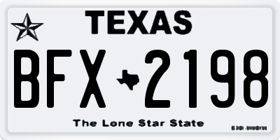 TX license plate BFX2198