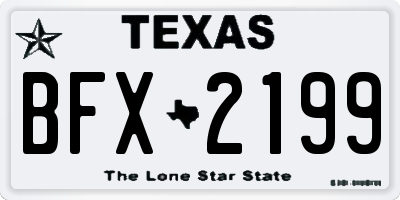 TX license plate BFX2199