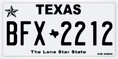 TX license plate BFX2212