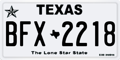 TX license plate BFX2218
