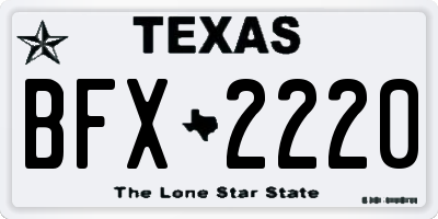 TX license plate BFX2220