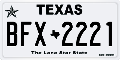 TX license plate BFX2221