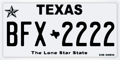TX license plate BFX2222