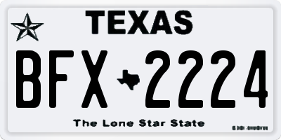 TX license plate BFX2224