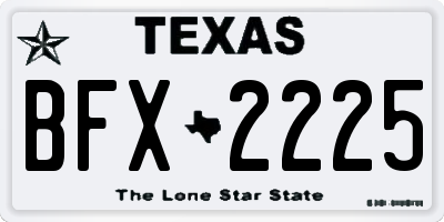 TX license plate BFX2225