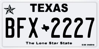 TX license plate BFX2227