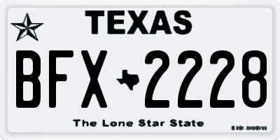 TX license plate BFX2228