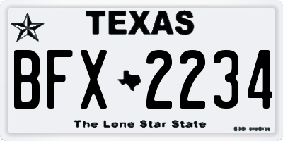 TX license plate BFX2234