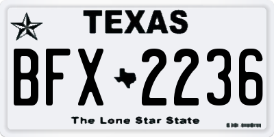 TX license plate BFX2236