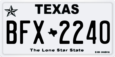 TX license plate BFX2240