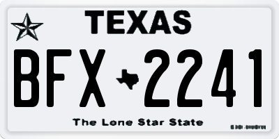 TX license plate BFX2241