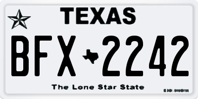 TX license plate BFX2242