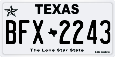 TX license plate BFX2243