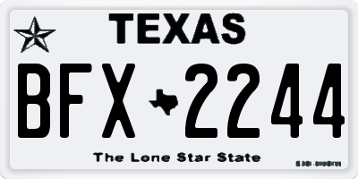 TX license plate BFX2244