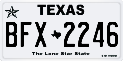TX license plate BFX2246