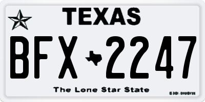 TX license plate BFX2247