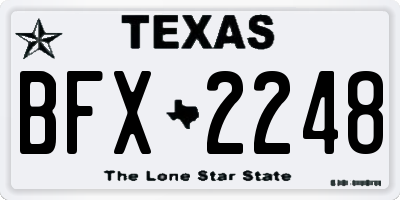 TX license plate BFX2248