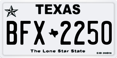 TX license plate BFX2250