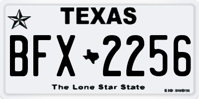 TX license plate BFX2256