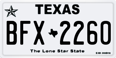 TX license plate BFX2260