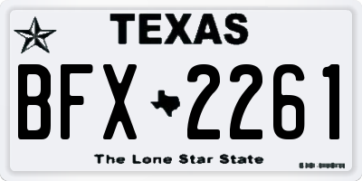 TX license plate BFX2261